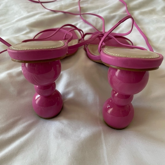 Nasty Gal Pink Strappy Heels - Picture 2 of 8